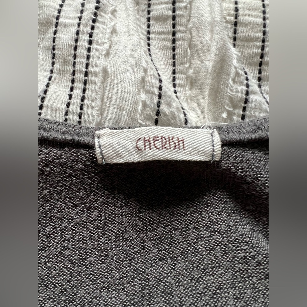 Cherish Long Sleeve V-Neck Gray Cozy Jumpsuit Size L - Picture 5 of 7